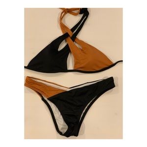 Halter Color Block Bikini